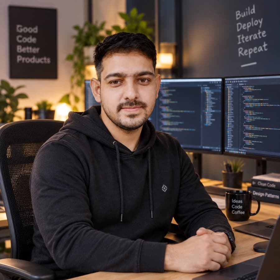 Amol Patil at his development desk